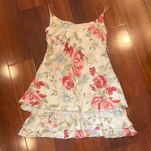 Floral Mini Dress - Pink and Green